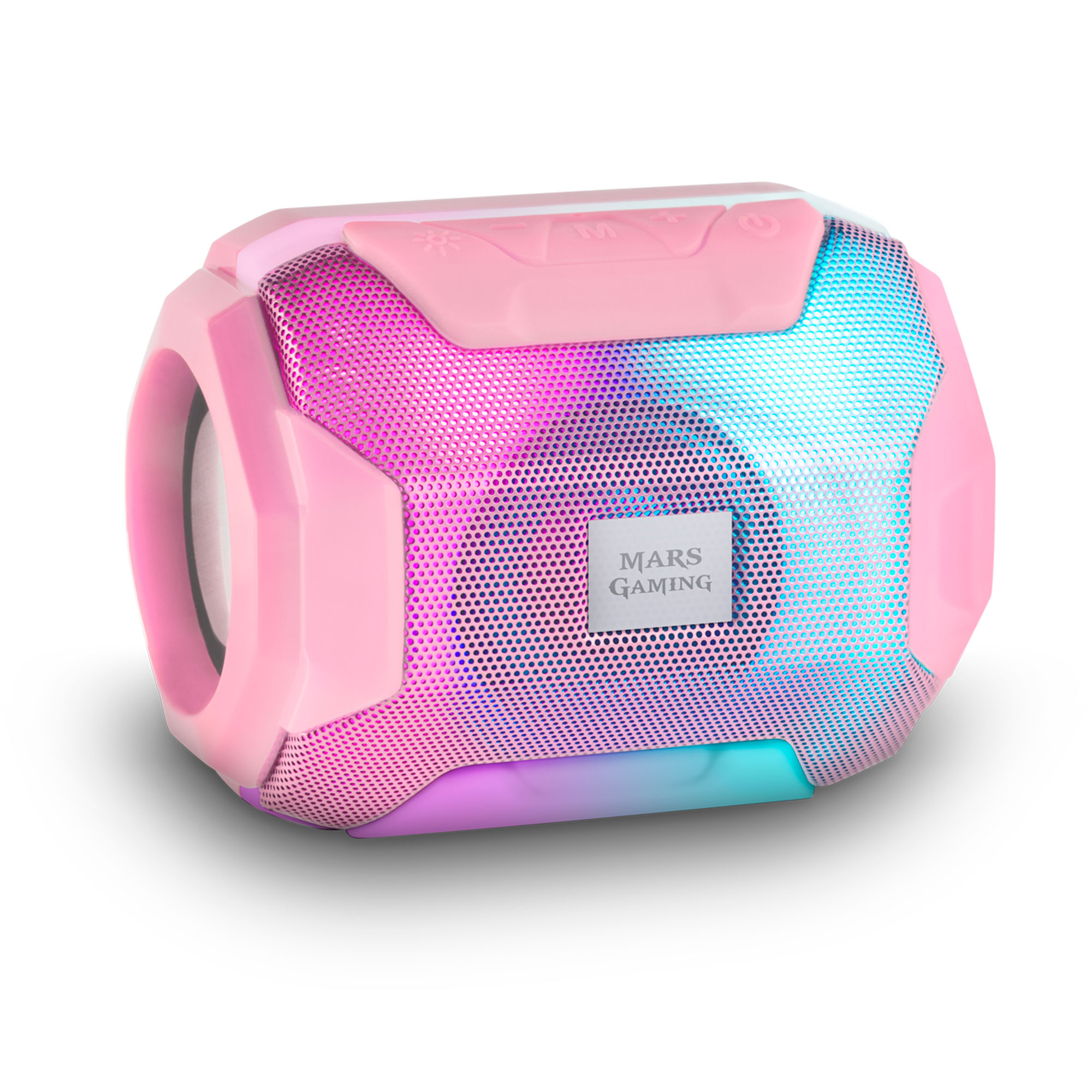 Mars Gaming MSBAX, Altavoz Bluetooth Compacto RGB, 10W, USB/MicroSD/Radio, Altavoz RGB Negro, Rosa o Blanco
