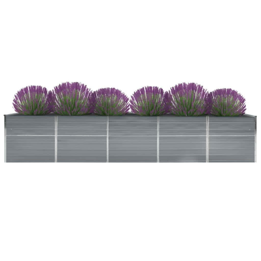 vidaXL Arriate de jardín de acero galvanizado gris dimensiones 240 x 80 x 77 cm,  240 x 80 x 45 cm,  160 x 40 x 77 cm y mas