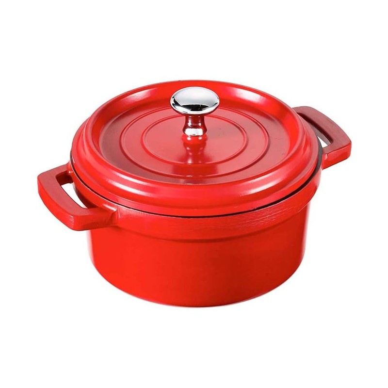 LACOR Cacerola con Tapa Aluminio Fundido | Rojo | 4.2L | 24 cm x 10 cm | Cacerola grande de cocina | Lacor