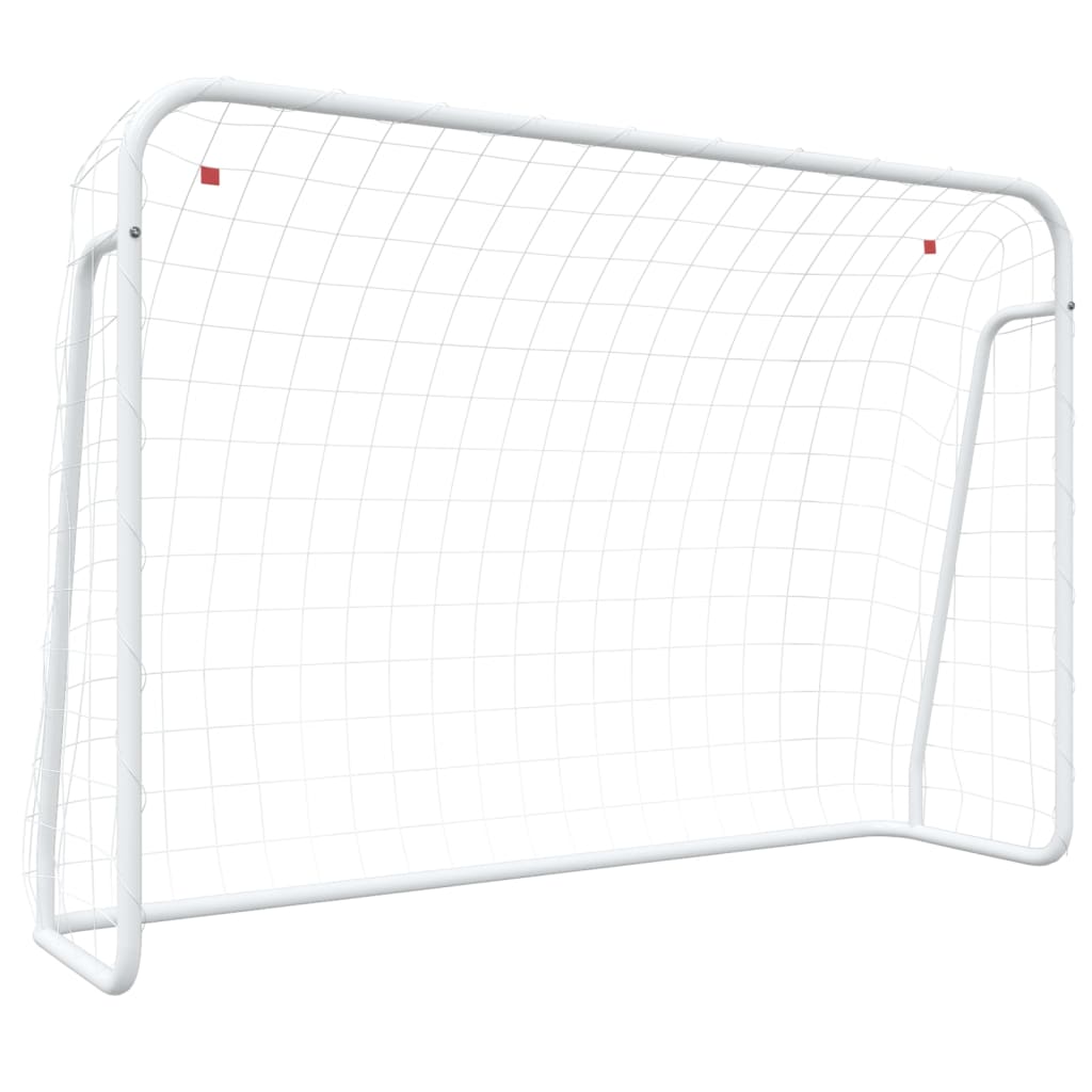 vidaXL Portería de Fútbol con Red Acero Blanco Patio Jardín Exterior Entreno Dimensiones 180 x 90 x 120 cm,  125 x 96 x 60 cm,  214 x 75 x 152 cm y mas
