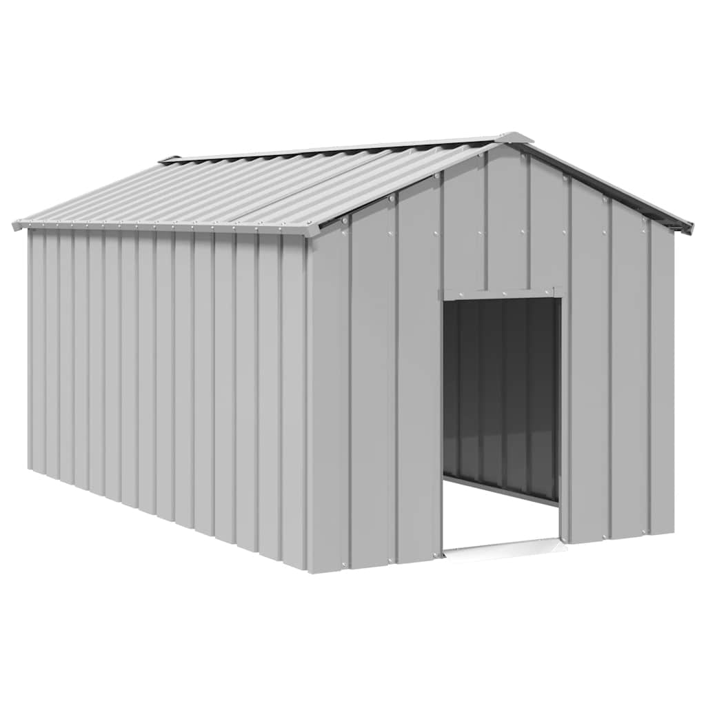 vidaXL Caseta para perros con techo acero galvanizado 114x202x101 cm en color Gris/Antracita
