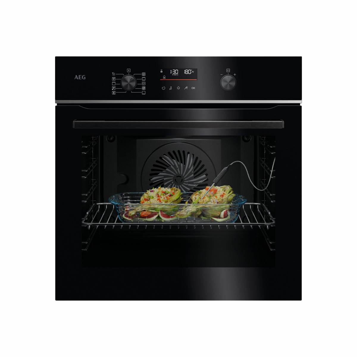 AEG - Horno multifunción Serie 5000 SurroundCook con SteamBake con Display LED Explore - V5PBA521AB