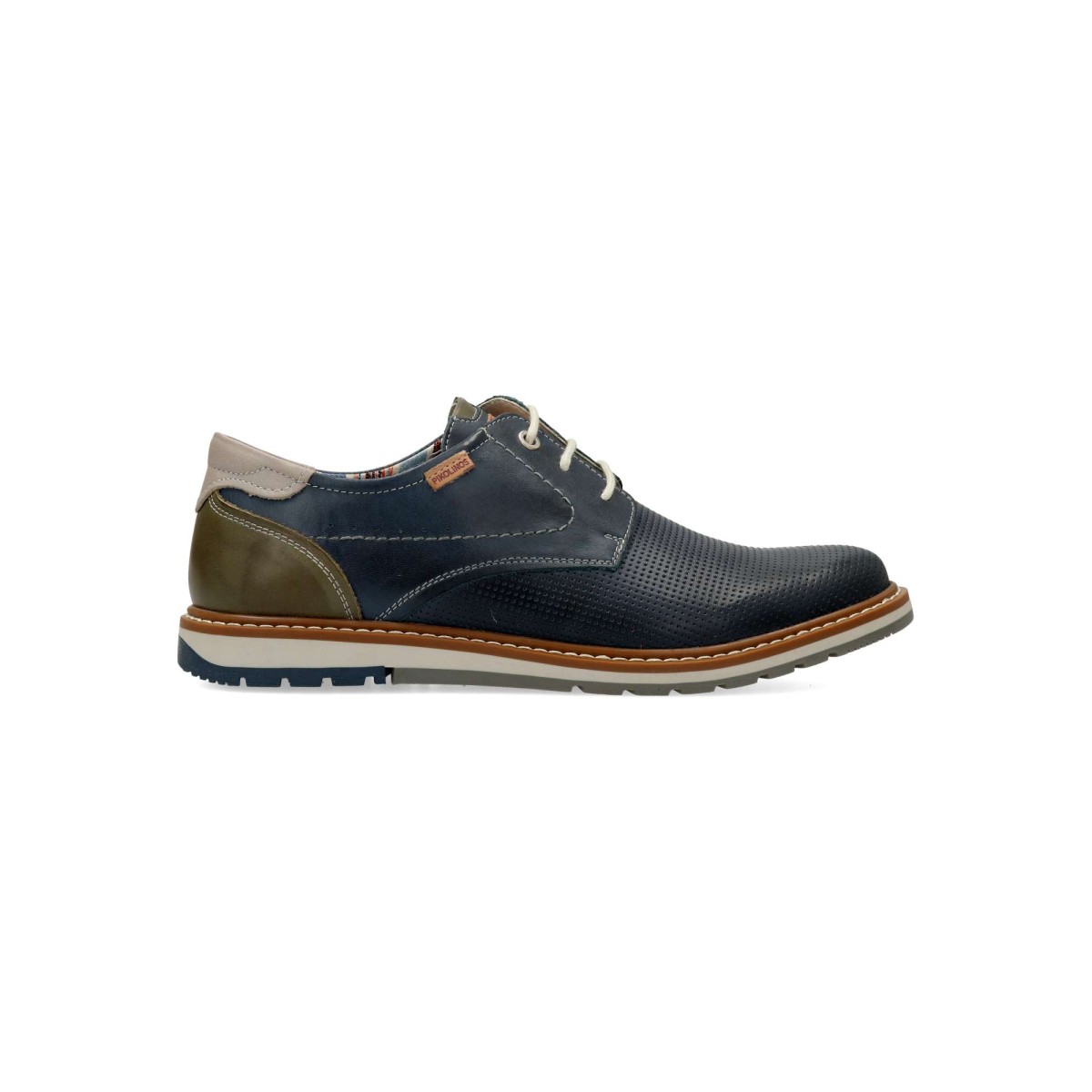 Pikolinos - Zapato oxford Berna de piel vacuno con plantilla acolchada extraíble y suela de goma para hombre, cómodo y versátil