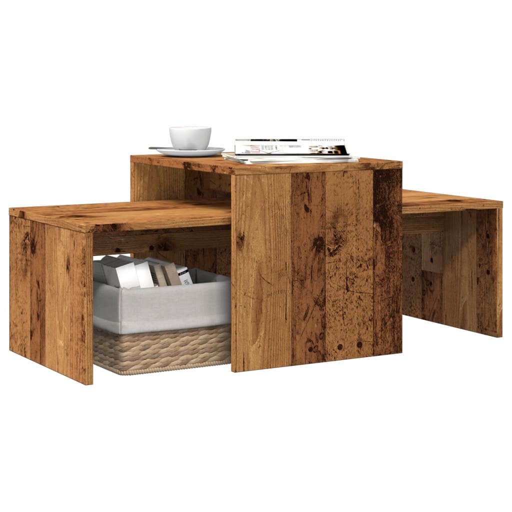 vidaXL Mesa de centro madera de ingeniería 100x48x40 cm en color Roble artisan/Madera antigua | estructura resistente ideal para salón dormitorio o estudio