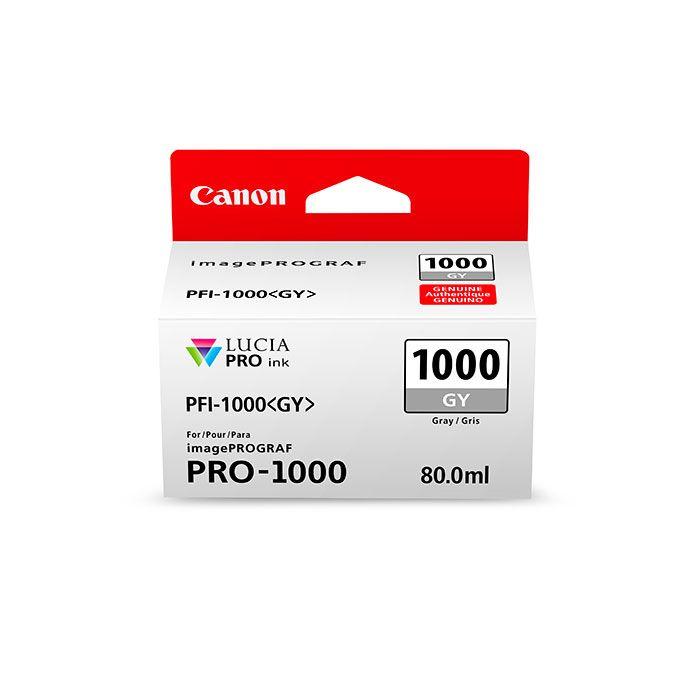 Canon - Cartucho de tinta PFI-1000GY gris para impresoras Pro-1000 con tecnología LUCIA PRO, pigmento duradero y capacidad 700 ml