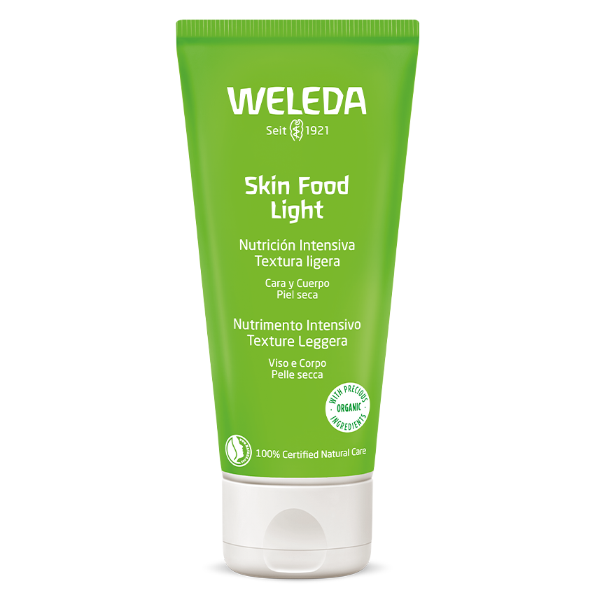 Weleda - Skin Food Light, Crema con Nutrición Intensiva y Textura Ligera, con Aceite de Girasol Orgánico, Extracto de Pensamiento Silvestre, Camomila y Caléndula, para Pieles Secas - 75 ml,1 artículo