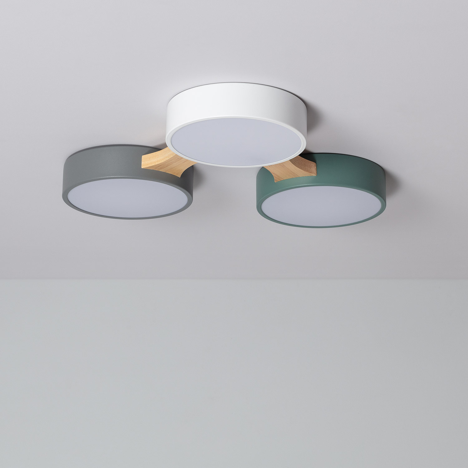 Ledkia Plafón LED 30W Madera y Metal CCT Seleccionable Sams ILUZZIA