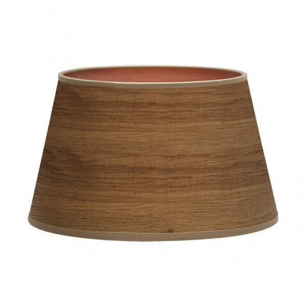 Pantalla salma e27 madera oscura 45dx35dx30h   conica abierta