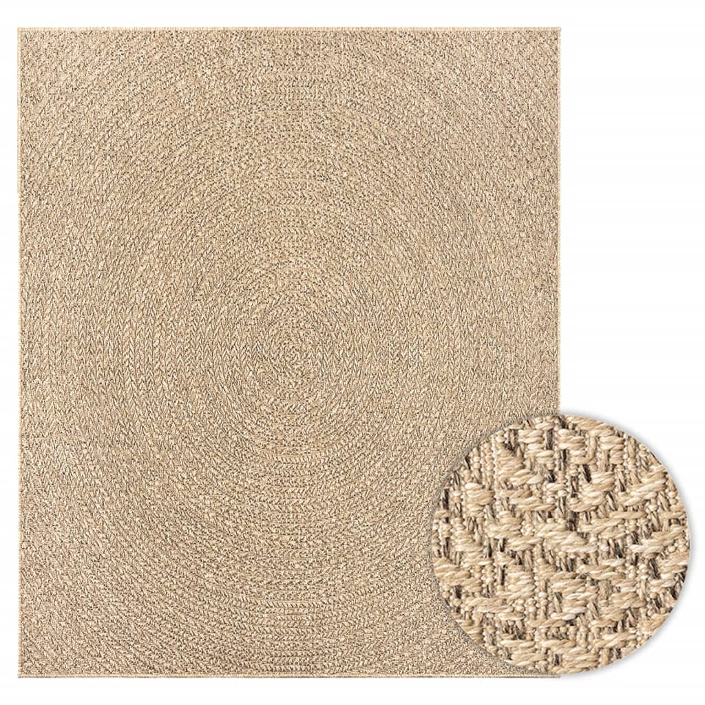 Vidaxl Alfombra ZIZUR Apariencia de Yute Interior Exterior 240x340 Cm Estampado Rectangular