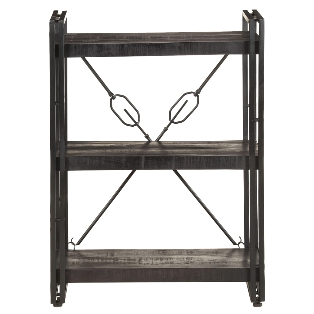 Vidaxl Estantería de 3 Niveles Madera Maciza de Mango 60x30x80cm Negro