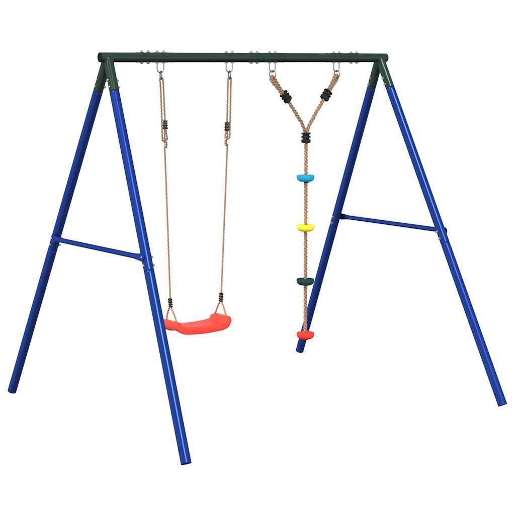 vidaXL Juego de columpios de exterior con columpio y cuerda de discos Color Azul,  Rojo, y mas