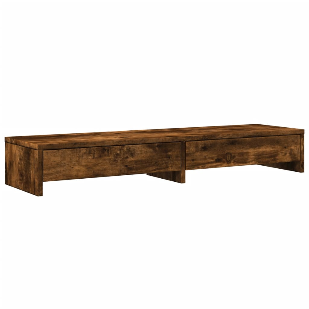 vidaXL Soporte para monitor con cajones madera de ingeniería 100x27x15 cm Multicolor