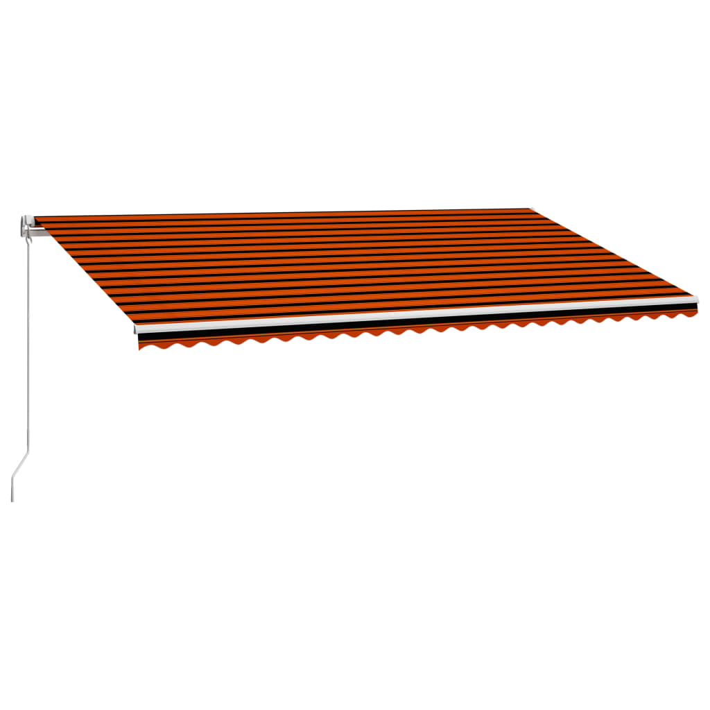 vidaXL Toldo manual retráctil naranja y marrón 600x300 cm