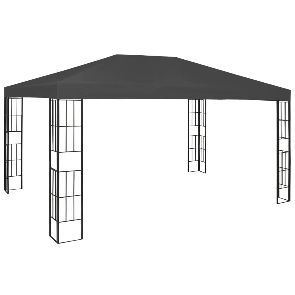 vidaXL Cenador con Tira de Luces 3x4 m Pérgola Parasol Carpa Jardín Color Crema,  Antracita, y mas