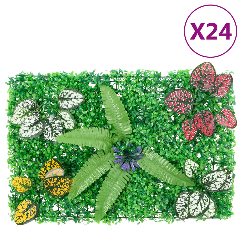 vidaXL Valla de Plantas Artificiales Enrejados Setos Verde 40x60 cm Cantidad 6 unidades, 24 unidades
