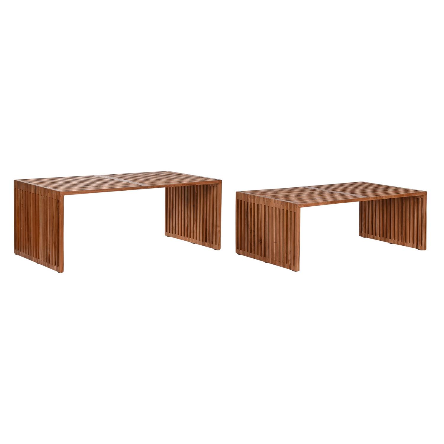 Mesa Centro Set 2 Teca 116X60X46 Natural - Fijalo - El mejor complemento para tu hogar.