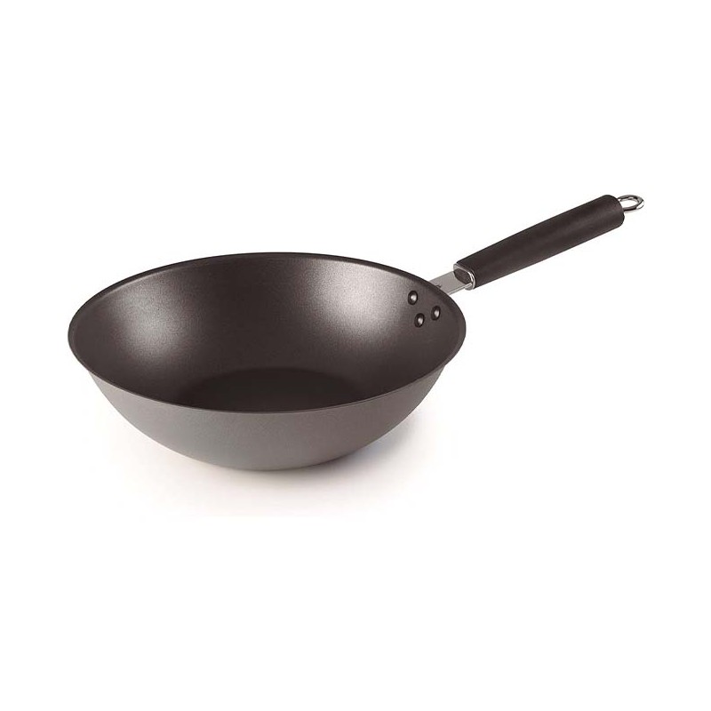 LACOR Sarten Wok 28 cm Acero Lacor | Sartén de Cocina Profesional, compatible con inducción y gas | Wok Antiadherente