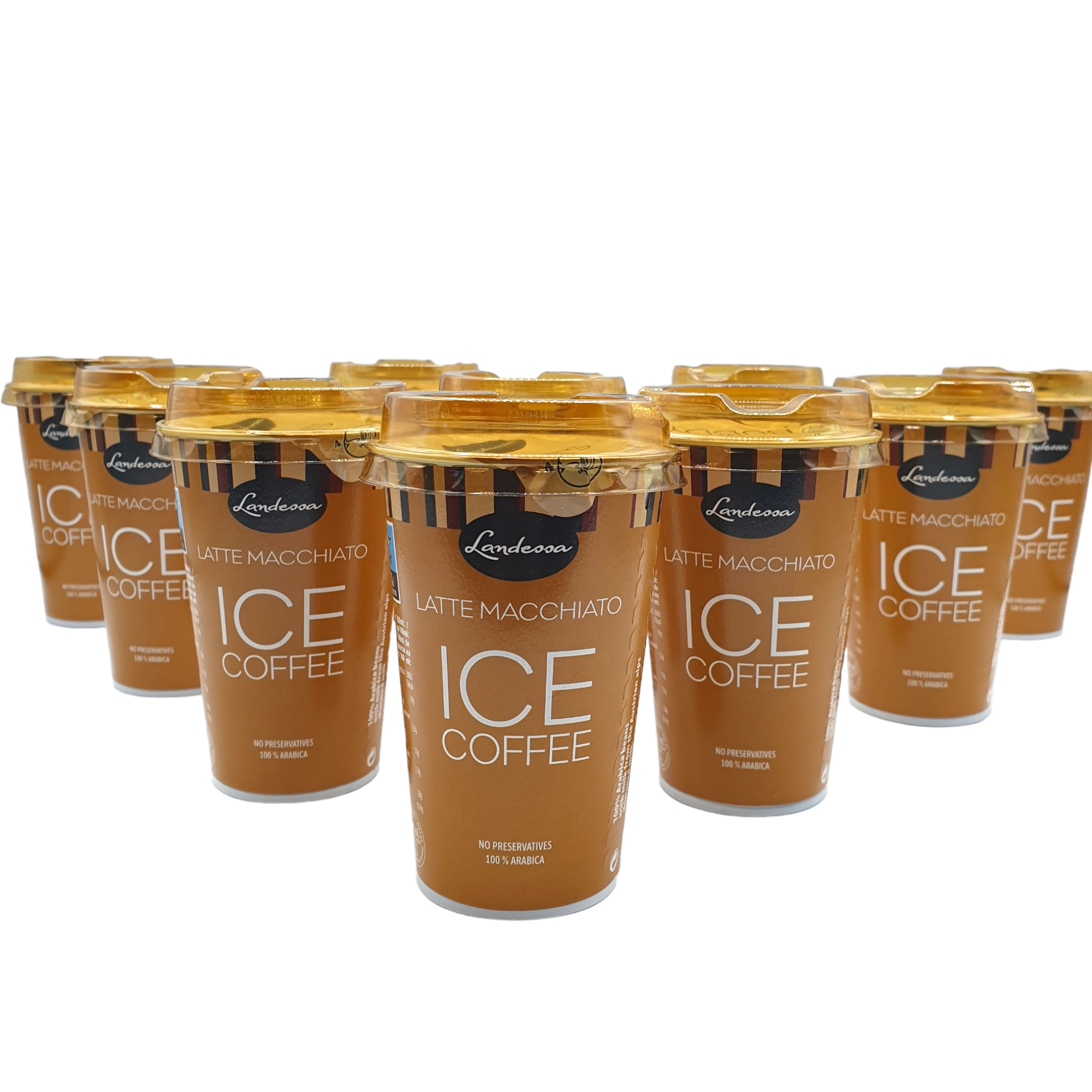 Café Frío Listo para Tomar - CapuChino - Latte Machiatto - Pack de Vasos de Café Espresso Listo para Beber – 10 Vasos x 220 ml - Landessa