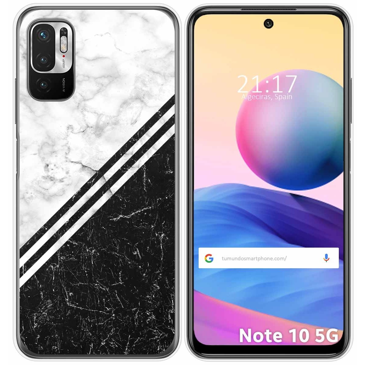 Tumundosmartphone Funda Gel Tpu para Xiaomi Redmi Note 10 5G / POCO M3 PRO 5G diseño Mármol 01 Dibujos