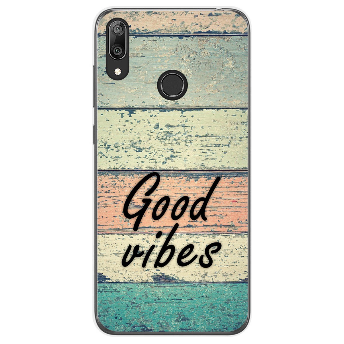 Tumundosmartphone Funda Gel Tpu para Huawei Y7 2019 diseño Madera 01 Dibujos