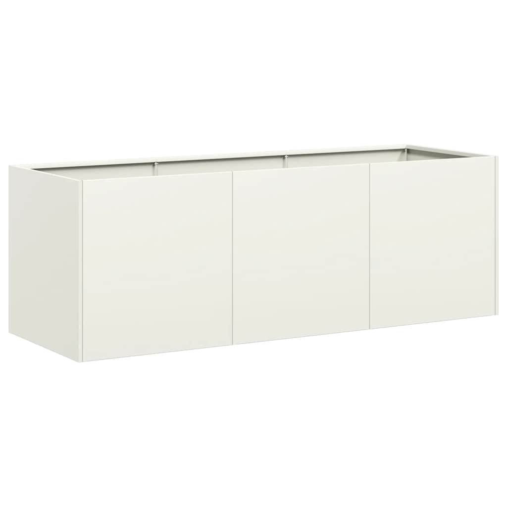 vidaXL Jardinera de acero laminado en frío blanco 120x40x40 cm