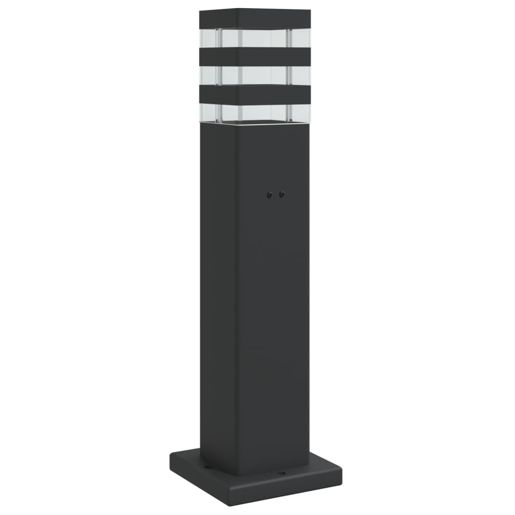 vidaXL Lámpara de suelo de exterior con enchufe aluminio negro Dimensiones 50 cm, 80 cm, 110 cm