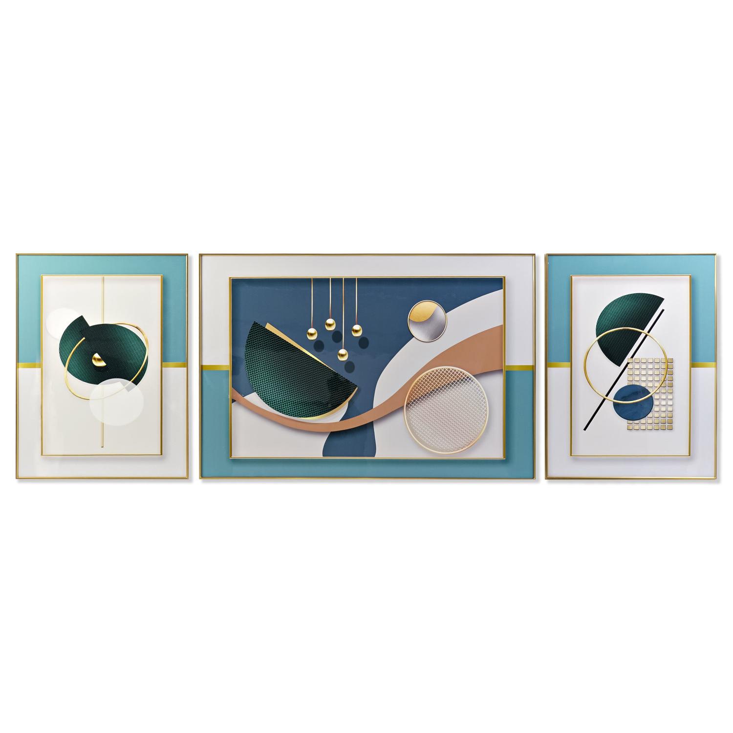Cuadro Set 3 Aluminio Mdf 240X3X80 Moderno El mejor complemento para tu hogar  -Fijalo-