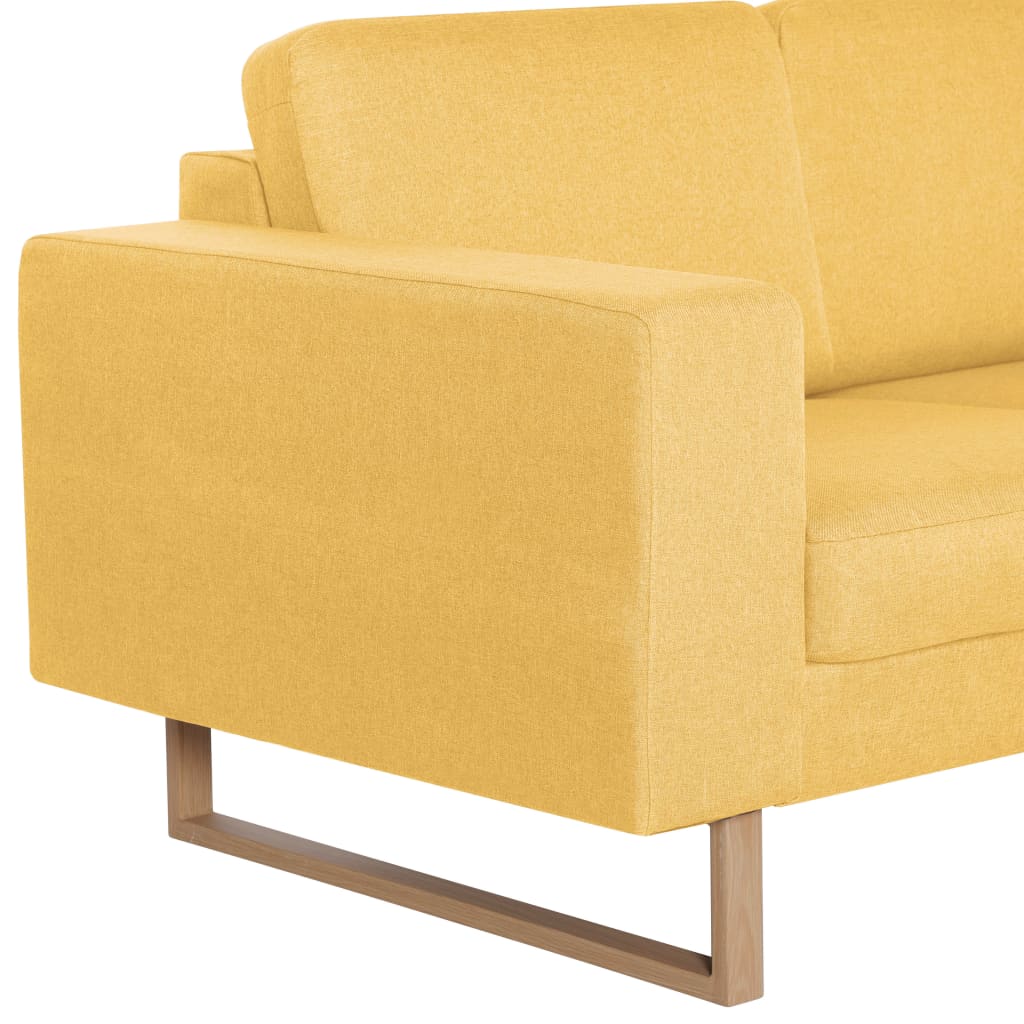 vidaXL Sofá de 2 plazas de tela amarillo