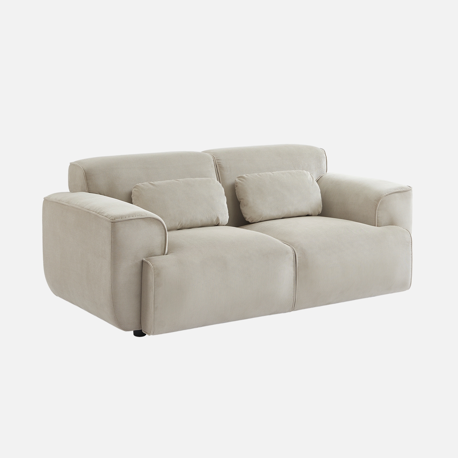 sweeek - Sofá de pana de 2 plazas Gris beige - 178x97.5x73 cm