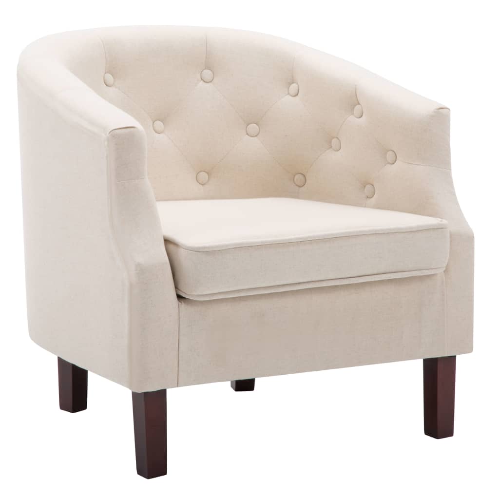 Madison Vidaxl Sillón de Tela Beige para Dormitorio Cómodo y Relajante