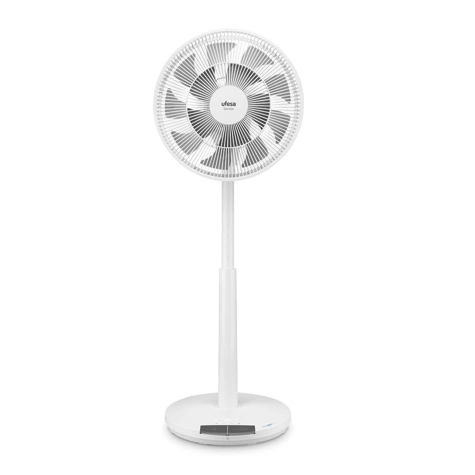 Ufesa - Ventilador de pie SilentEdge 40 ultrasilencioso con motor brushless, 12 velocidades y 3 modos de viento (normal, natural, sueño) para dormitorio, salón u oficina
