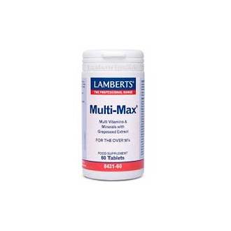 Multi-Max 60 Lamberts | Fórmula Una-al-día para Mayores de 50 | Vitaminas B y Minerales Traza | Suplemento de Calcio y Magnesio