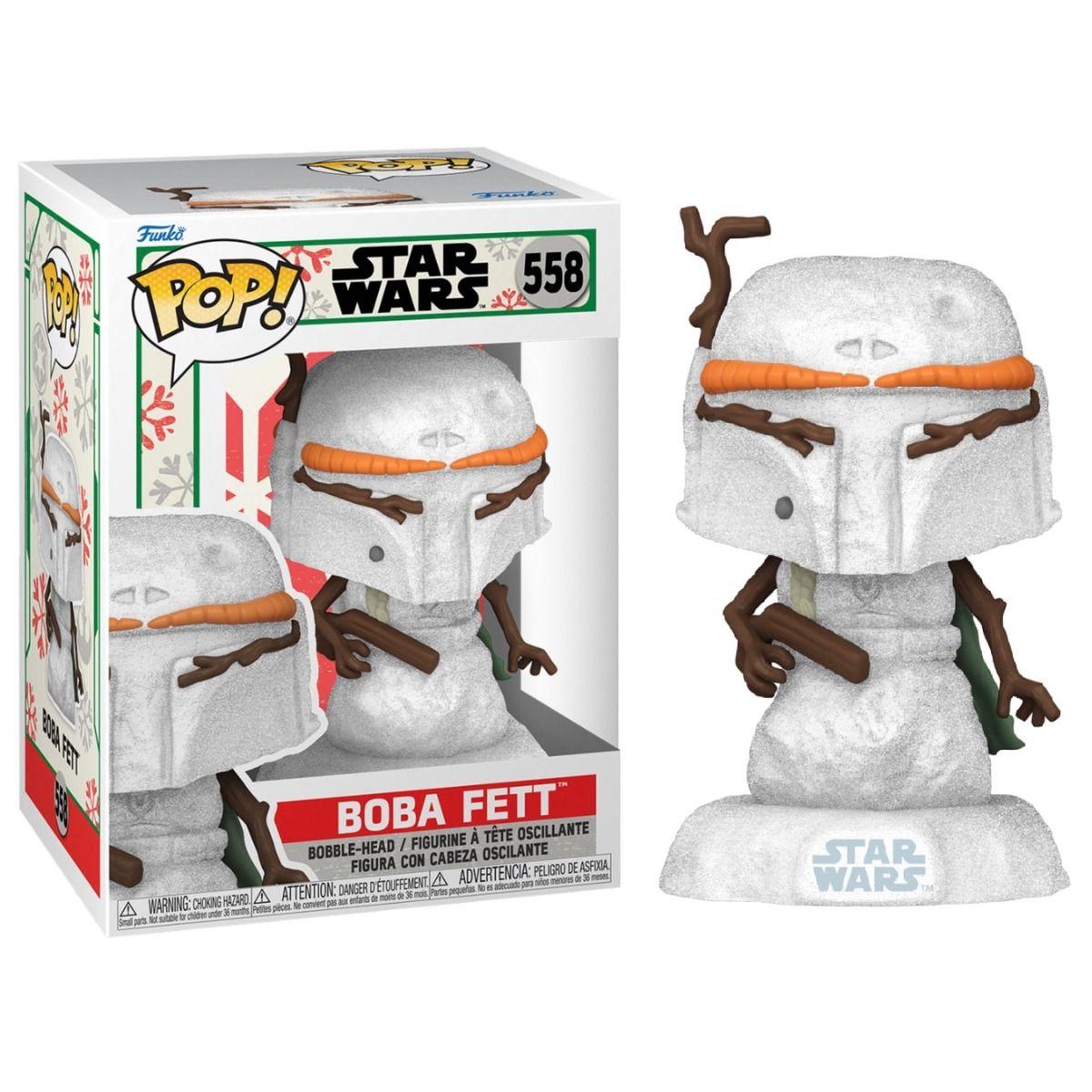 Funko Pop! Star Wars Holiday - Boba Fett Muñeco de Nieve, 64334, Nº558