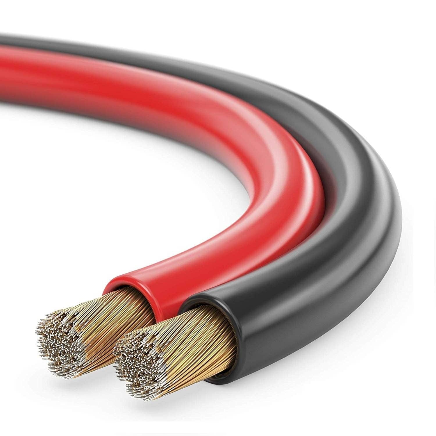 CABLEPELADO Cable de Altavoz | Alambre Trenzado Audio | Cable CCA | Aluminio Revestido de Cobre | Sección 0.75mm2 | Rojo-Negro | 50 Metros