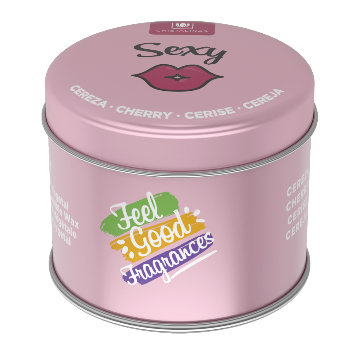 CRISTALINAS Velas Feel Good Fragrances 35h. Cera Vegetal. Reutilizable. Variedad de aromas: Fresa y Nata, Moras, Cerezo, Galleta-Crema, Manzana, Vainilla.