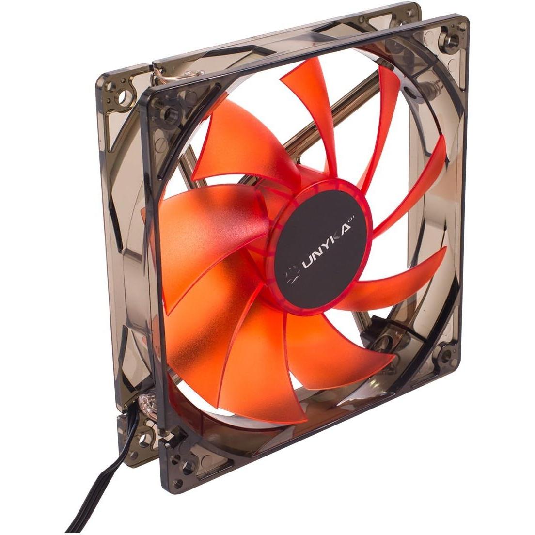 UNYKAch Ventilador Ordenador 120 mm UN PAQUETE DE 6 UNIDADES , 51792, Rojo Básico PC, 1200 RPM, 3 Pines, 9 Aspas, Silencioso