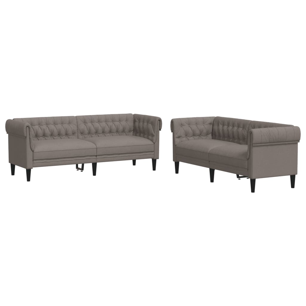 vidaXL Juego de sofás 2 piezas tela gris taupe