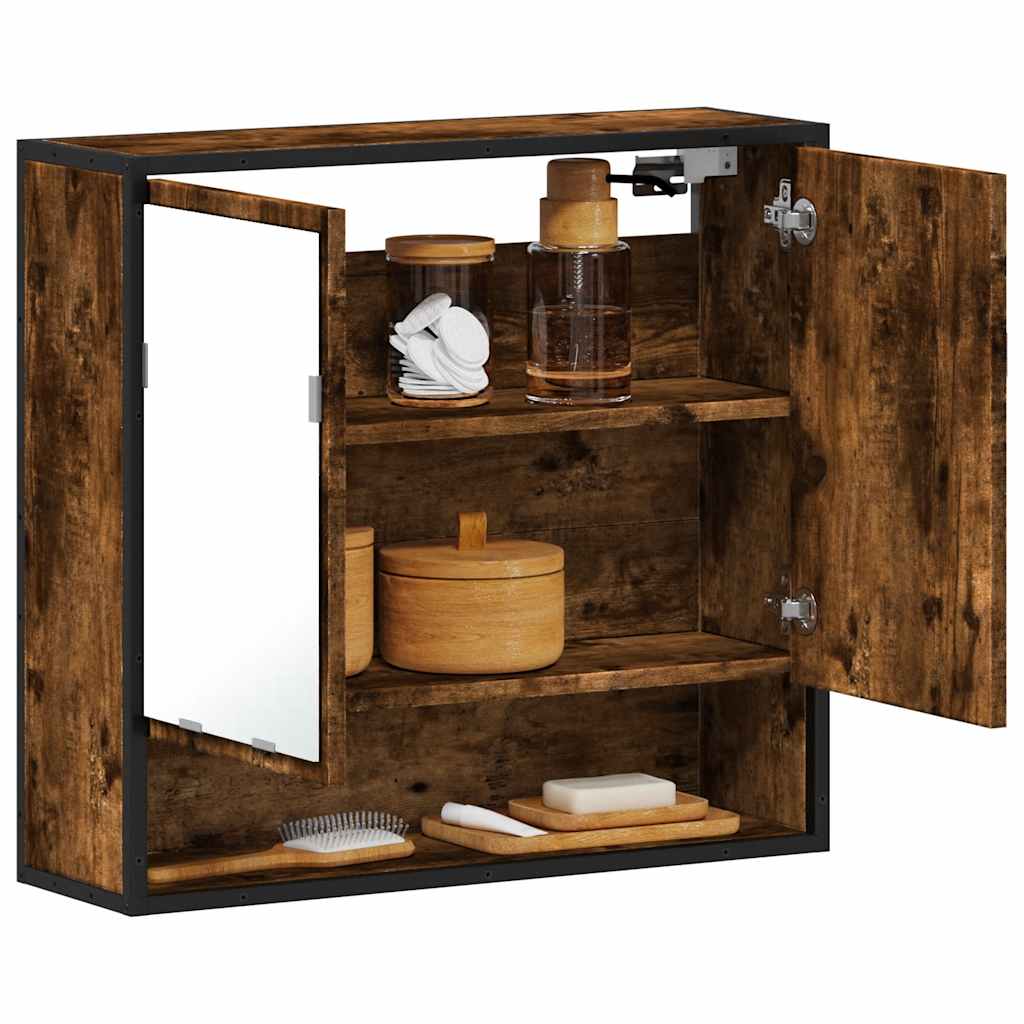vidaXL Armario con espejo de baño madera 65x20x60 cm en color Gris sonoma/Roble Sonoma/Negro y más | almacenamiento funcional diseño moderno para baño dormitorio sala