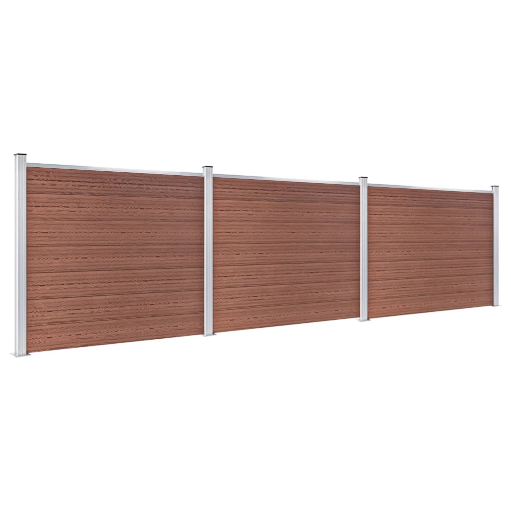 Vidaxl Set de Panel de Valla WPC 526x146 Cm - Marrón