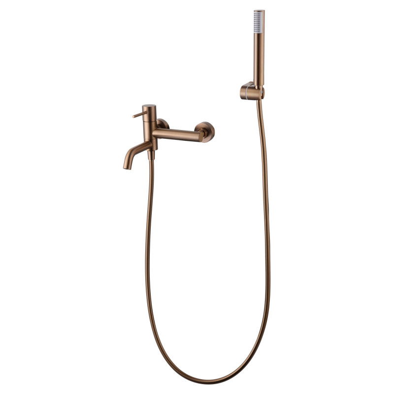 Imex Monza BDM039-4ORC conjunto de grifo monomando para bañera con ducha de mano en latón y ABS acabado oro rosa cepillado