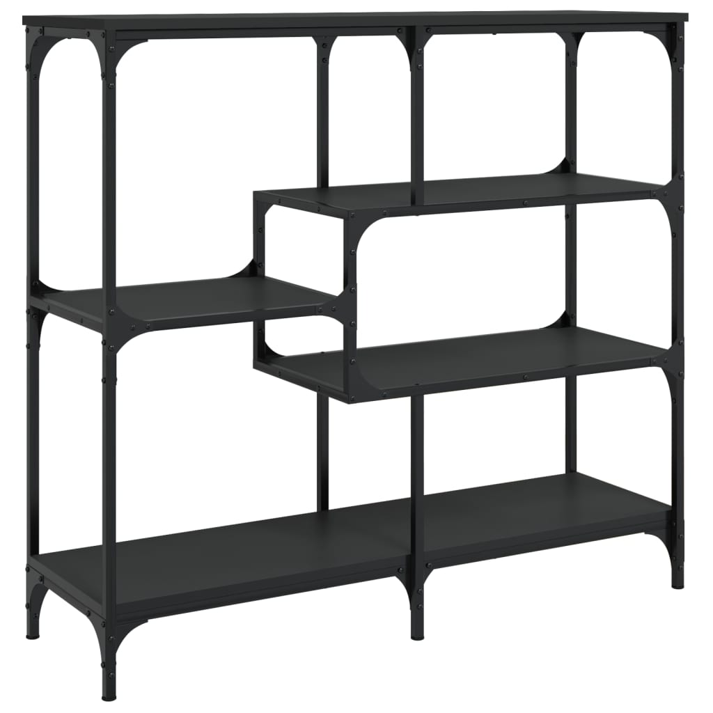 Mesa Consola Vidaxl de Madera Contrachapada - Negro, Roble Sonoma, Roble Ahumado - 103x32x95 Cm