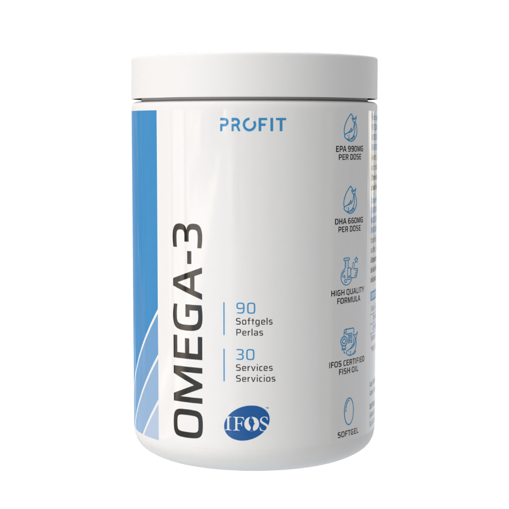 PROFIT Omega 3 IFOS - 90 perlas EPA DHA en Perlas con Certificación IFOS para Salud Cardiovascular, Cerebral y Visual