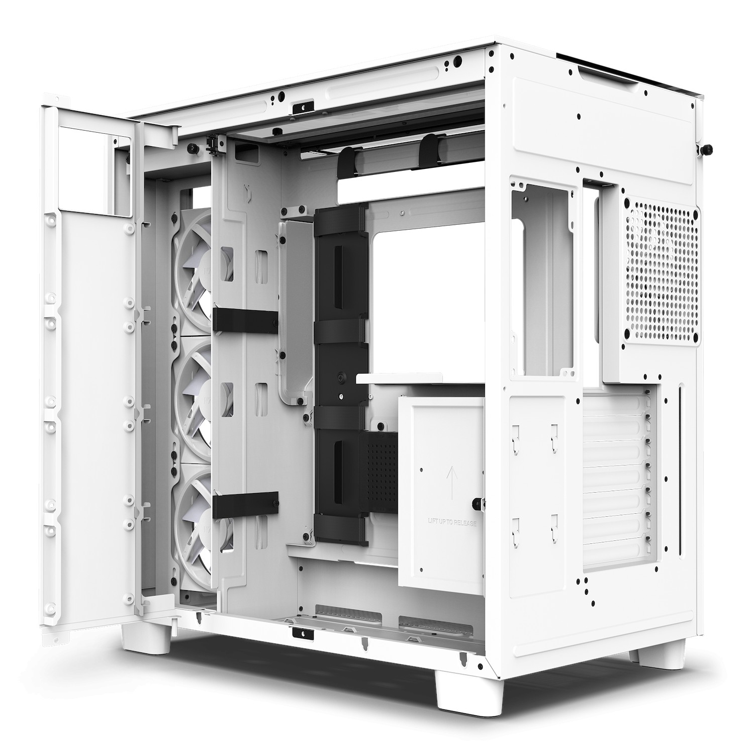 Caja  atx semitorre nzxt h9 elite blanco cristal cm-h91ew-01
