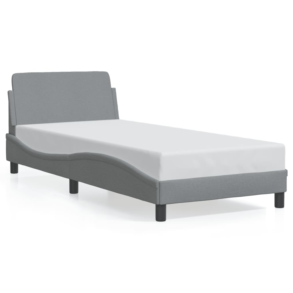 vidaXL Estructura de cama Dover tela gris claro 90x190 cm