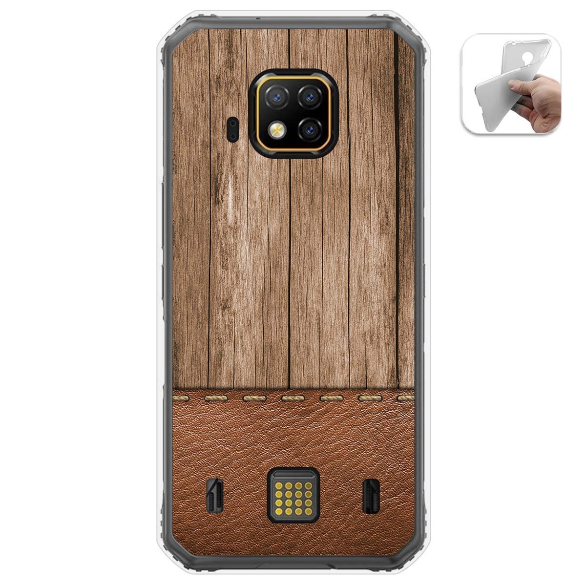 Tumundosmartphone Funda Gel Tpu para Doogee S95 Pro diseño Madera 09 Dibujos