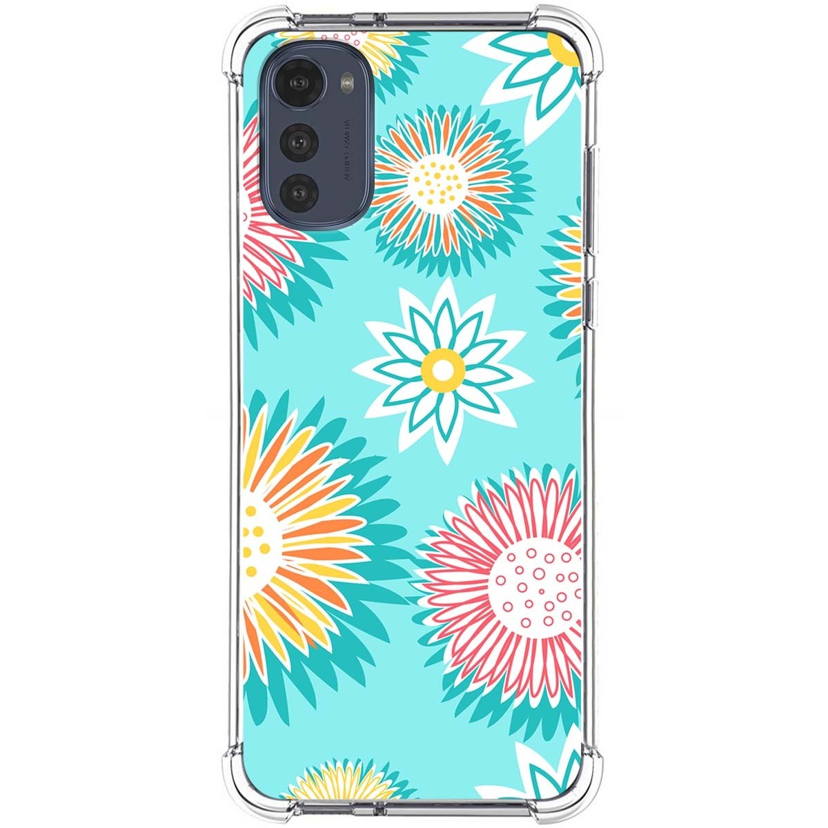 Tumundosmartphone Funda Silicona Antigolpes Motorola Moto E32 4G Flores 05