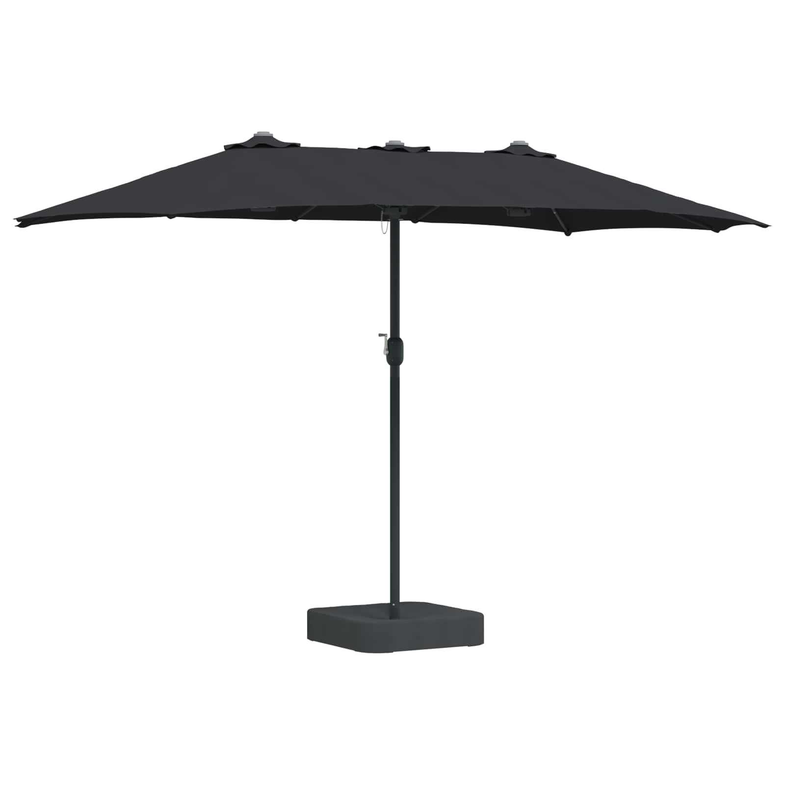 vidaXL Sombrilla de jardín Negro 385 x 209 x 244 cm Poliéster