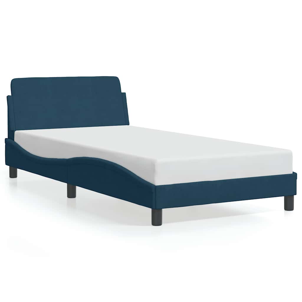 vidaXL Estructura de cama con cabecero Dover terciopelo azul 100x200 cm