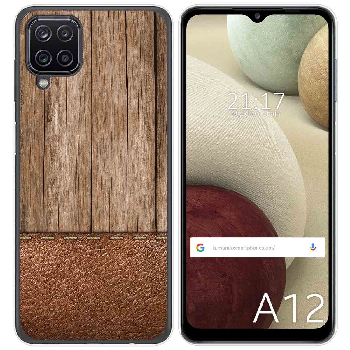 Tumundosmartphone Funda Gel Tpu para Samsung Galaxy A12 / M12 diseño Madera 09 Dibujos