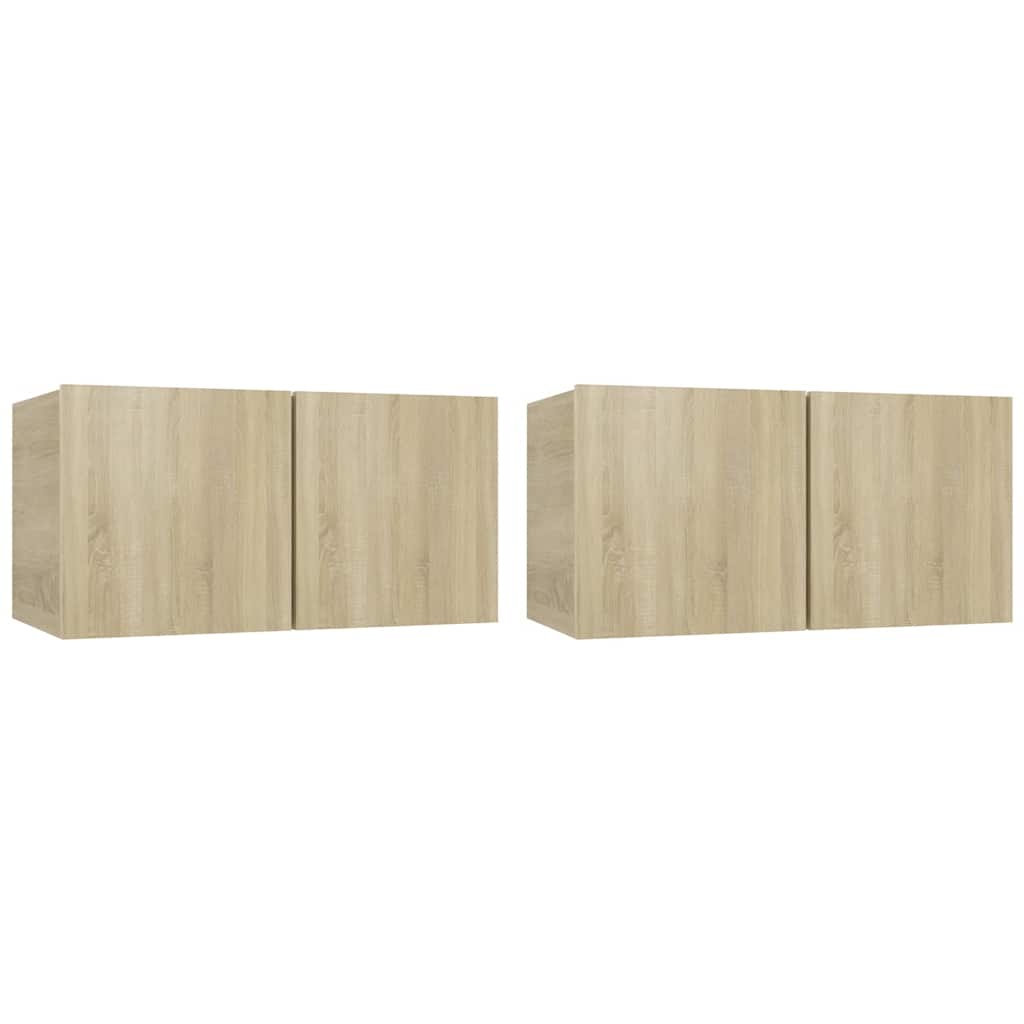 vidaXL Muebles de salón colgantes 2 uds roble Sonoma 60x30x30 cm